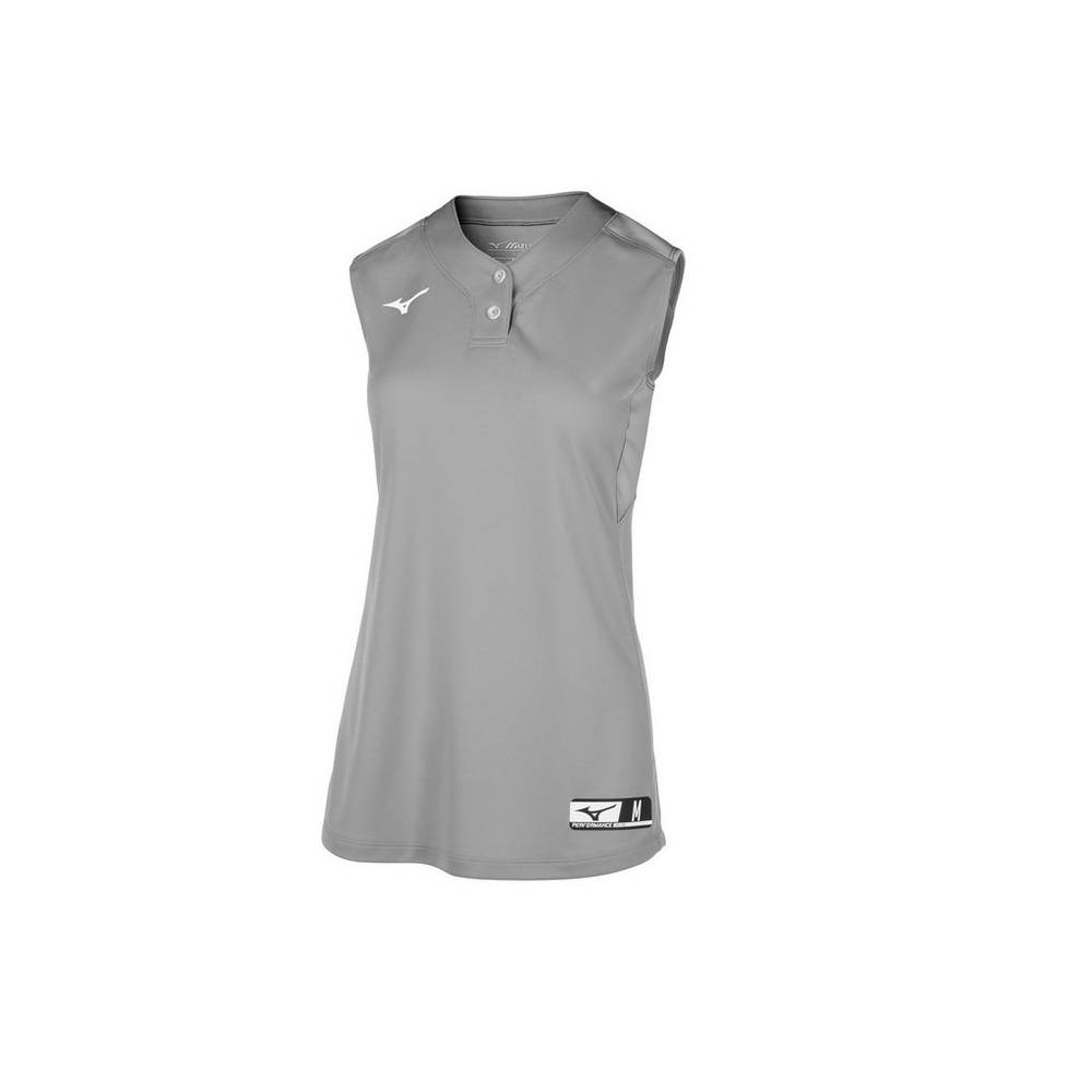 Mizuno Aerolite 2-Button Sleeveless Női Mezek Szürke TJH259816